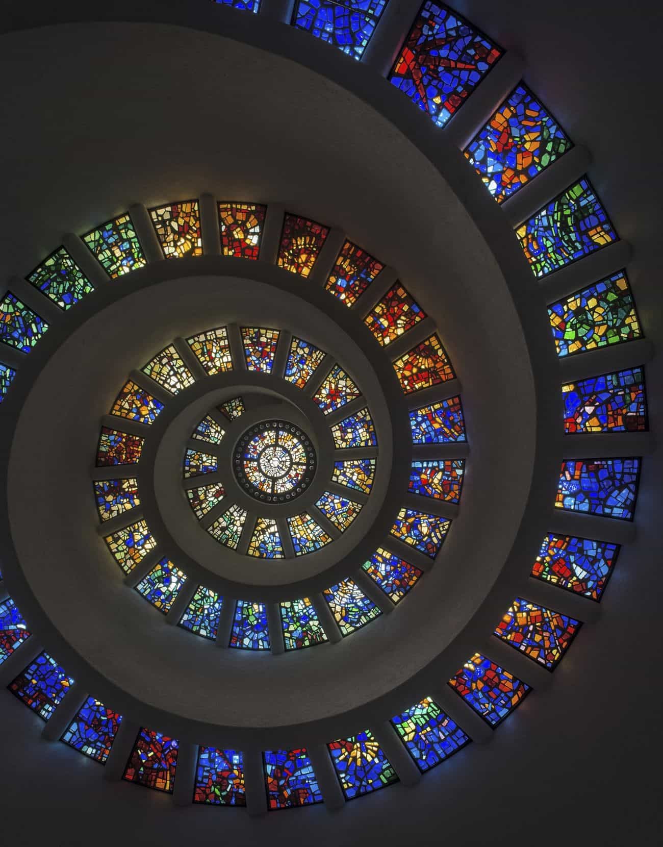 Stained glass window ceiling